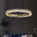 GobekUsa Crystal Gold Ring LED Chandelier for Home Decoration Luxurious Living Room Dining Bedroom