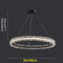 GobekUsa Crystal Gold Ring LED Chandelier for Home Decoration Luxurious Living Room Dining Bedroom
