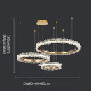 GobekUsa Crystal Gold Ring LED Chandelier for Home Decoration Luxurious Living Room Dining Bedroom