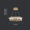 GobekUsa Crystal Gold Ring LED Chandelier for Home Decoration Luxurious Living Room Dining Bedroom