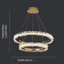 GobekUsa Crystal Gold Ring LED Chandelier for Home Decoration Luxurious Living Room Dining Bedroom