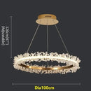 GobekUsa Crystal Gold Ring LED Chandelier for Home Decoration Luxurious Living Room Dining Bedroom