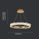 GobekUsa Crystal Gold Ring LED Chandelier for Home Decoration Luxurious Living Room Dining Bedroom