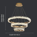 GobekUsa Crystal Gold Ring LED Chandelier for Home Decoration Luxurious Living Room Dining Bedroom