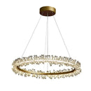 GobekUsa Crystal Gold Ring LED Chandelier for Home Decoration Luxurious Living Room Dining Bedroom