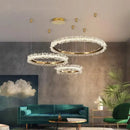GobekUsa Crystal Gold Ring LED Chandelier for Home Decoration Luxurious Living Room Dining Bedroom