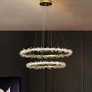 GobekUsa Crystal Gold Ring LED Chandelier for Home Decoration Luxurious Living Room Dining Bedroom