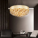 GobekUsa Circular Crystal Chandelier Pendant Lamp for Living Room, Hotel Lobby, Kitchen Island