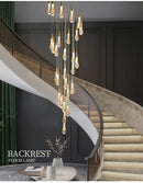 GobekUsa Luxurious Gold Crystal Chandelier for Staircase