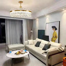GobekUsa Gold Round Crystal Pendant Light Chandelier for Bedroom and Living Room
