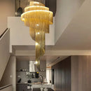 GobekUsa Gold/Silver Aluminum Chain Chandelier - Luxurious Living Room Hall Hotel Decoration