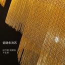 GobekUsa Gold/Silver Aluminum Chain Chandelier - Luxurious Living Room Hall Hotel Decoration