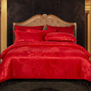 GobekUsa Jacquard Satin Summer Bedding Set - Elegant & Skin Friendly Duvet Cover - Single/Double Size