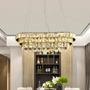 GobekUsa Contemporary LED Crystal Pendant Light for Restaurants - Chrome Finish