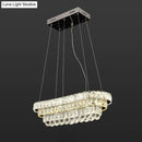 GobekUsa Contemporary LED Crystal Pendant Light for Restaurants - Chrome Finish