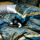 GobekUsa Blue Starry Sky Print Bedding Set: Queen King Size 1000TC Egyptian Cotton Duvet Covet, Sheets & Pillowcases