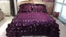 GobekUsa Jacquard Rose Lace Bedding Set, Luxurious European Style, Red & Champagne