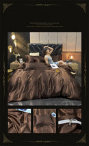 GobekUsa Luxurious Silk Bedding Set with Sheets - Queen/King Size