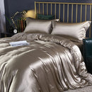 GobekUsa Luxurious Solid Color Silk Bedding Set