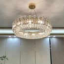 GobekUsa Gold Round/Oval Crystal Chandelier for Living & Dining Room