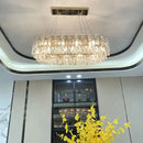 GobekUsa Gold Round/Oval Crystal Chandelier for Living & Dining Room