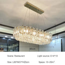 GobekUsa Gold Round/Oval Crystal Chandelier for Living & Dining Room