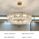 GobekUsa Gold Round/Oval Crystal Chandelier for Living & Dining Room