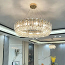 GobekUsa Gold Round/Oval Crystal Chandelier for Living & Dining Room