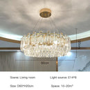 GobekUsa Gold Round/Oval Crystal Chandelier for Living & Dining Room