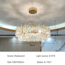 GobekUsa Gold Round/Oval Crystal Chandelier for Living & Dining Room