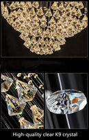 GobekUsa Diamond Crystal Chandelier LED Living Room Hotel Lighting