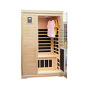 Luxury 2-Person Hemlock Wood FAR Infrared Sauna Room W/ Glass Door, 1750W (SAK81525)