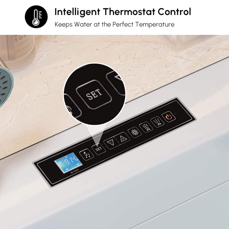 Alora Luxury 2-Person Jetted Whirlpool Tub With Massage And Thermostat Control (SAK13872)