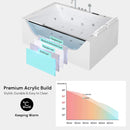 Nuvia Novara 71-Inch Luxury 2-Person Jetted Whirlpool Tub With Massage And Thermostat Control (SAK24590) by SAKSBY WHOLESALE
