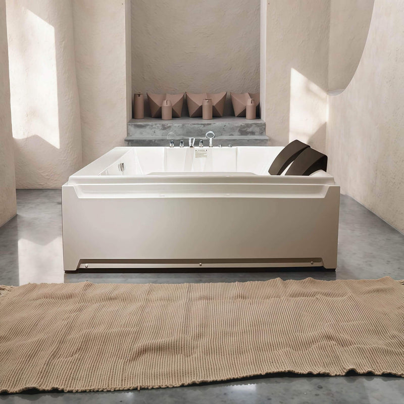 Alora Luxury 2-Person Whirlpool Hydro Massage Jetted Bathtub With Chromatherapy Lights (SAK58620)