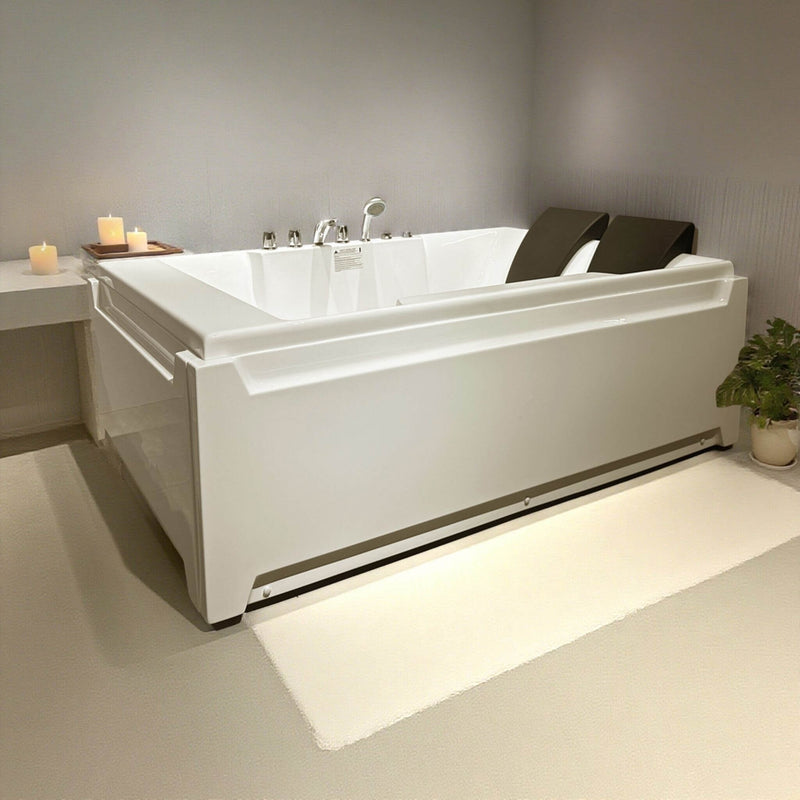 Alora Luxury 2-Person Whirlpool Hydro Massage Jetted Bathtub With Chromatherapy Lights (SAK58620)
