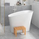 Luxury 47 Inch Freestanding Japanese-Styled Deep Stone Soaking Bathtub Resin, White (SAK57314)