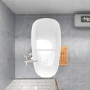 Luxury 47 Inch Freestanding Japanese-Styled Deep Stone Soaking Bathtub Resin, White (SAK57314)