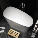 Luxury 47 Inch Freestanding Japanese-Styled Deep Stone Soaking Bathtub Resin, White (SAK57314)