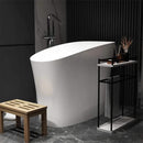 Nuvia Veloura Luxury 47-Inch White Freestanding Japanese-Styled Deep Stone Soaking Bathtub Resin (SAK84725)