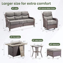 Alora Luxury 7-Piece Outdoor Patio Furniture Set With Fire Pit Table (SAK57391)
