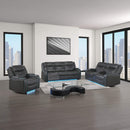 Nuvia Luxury 84-Inch Home Theater Power Reclining Sofa With LED Lights And Power Headrest (SAK83195)