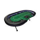 Luxury 94-Inch Foldable 10 Player Poker Table With LED, Wheels And Cup Holders (SAK24897)