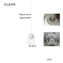 GobekUsa Clear Glass Pendant Light Dimmable LED Luxury Hanging Lamp
