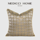 GobekUsa Gold Quatrefoil Geometric Jacquard Pillow Cover - Luxury Home Decor