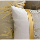 GobekUsa Gold Quatrefoil Geometric Jacquard Pillow Cover - Luxury Home Decor