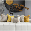 GobekUsa Gold Quatrefoil Geometric Jacquard Pillow Cover - Luxury Home Decor