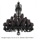 GobekUsa Black Crystal Chandelier: Luxury Lighting for Villa Hotel, Living Room, Dining Room