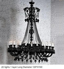 GobekUsa Black Crystal Chandelier: Luxury Lighting for Villa Hotel, Living Room, Dining Room