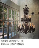 GobekUsa Black Crystal Chandelier: Luxury Lighting for Villa Hotel, Living Room, Dining Room
